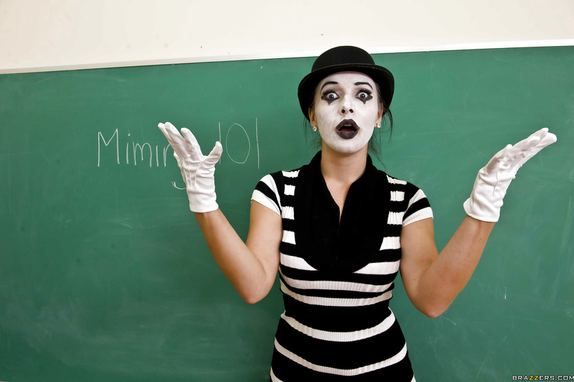 Mime-tastic fucking with the bustiest teen ever, Mackenzee Pierce